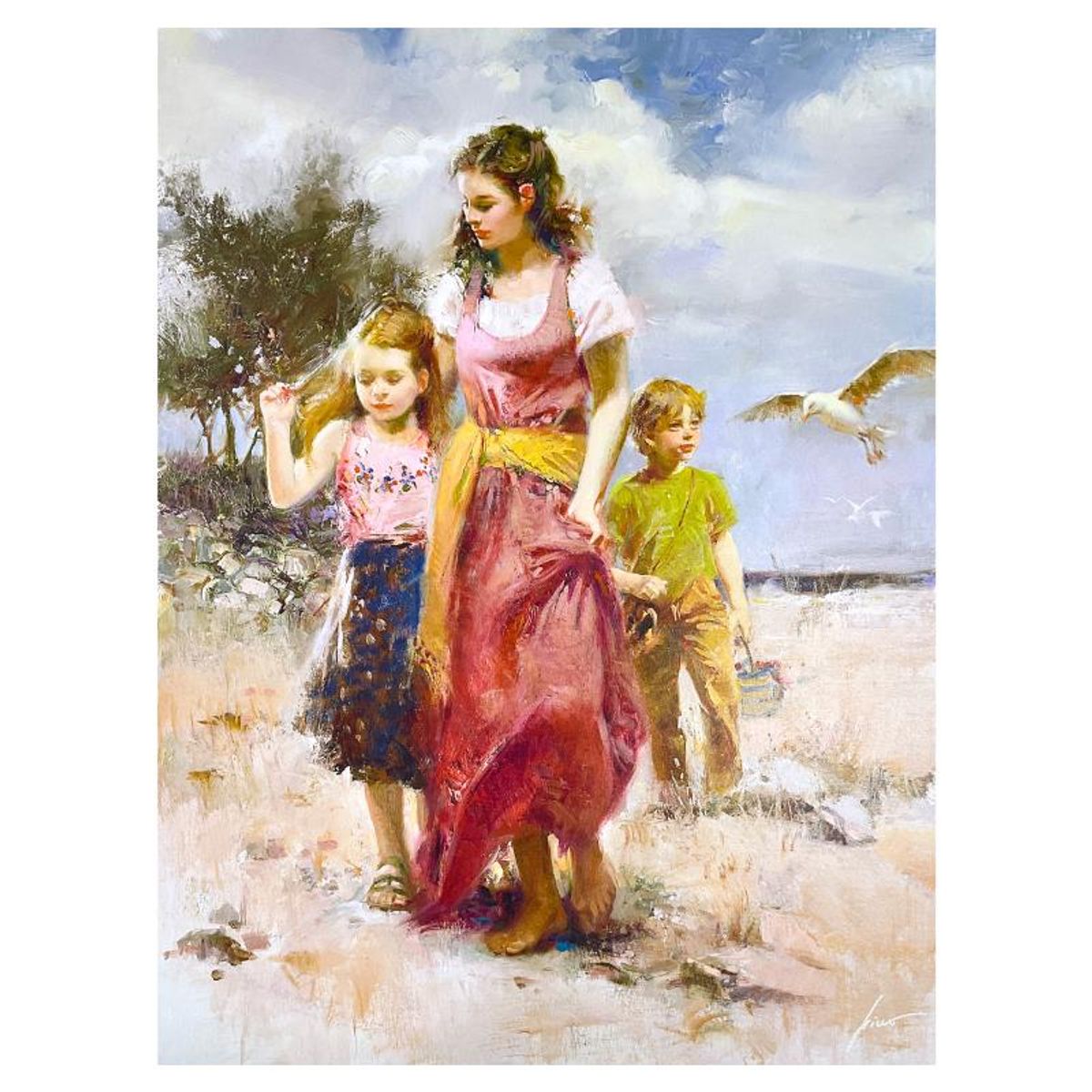 Pino (1939-2010) "Sea Spray" Limited Edition on Canvas, Numbered and Hand Signed with Certificate of Authenticity.