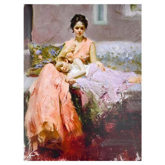 Pino (1939-2010) "Lily Sleep" Limited Edition on Canvas, Numbered and Hand Signed with Certificate of Authenticity.