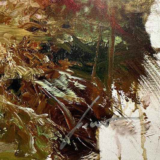 Pino (1939-2010), "Tuscan Stroll" Limited Edition on Canvas, Numbered and Hand Signed with Certificate of Authenticity.