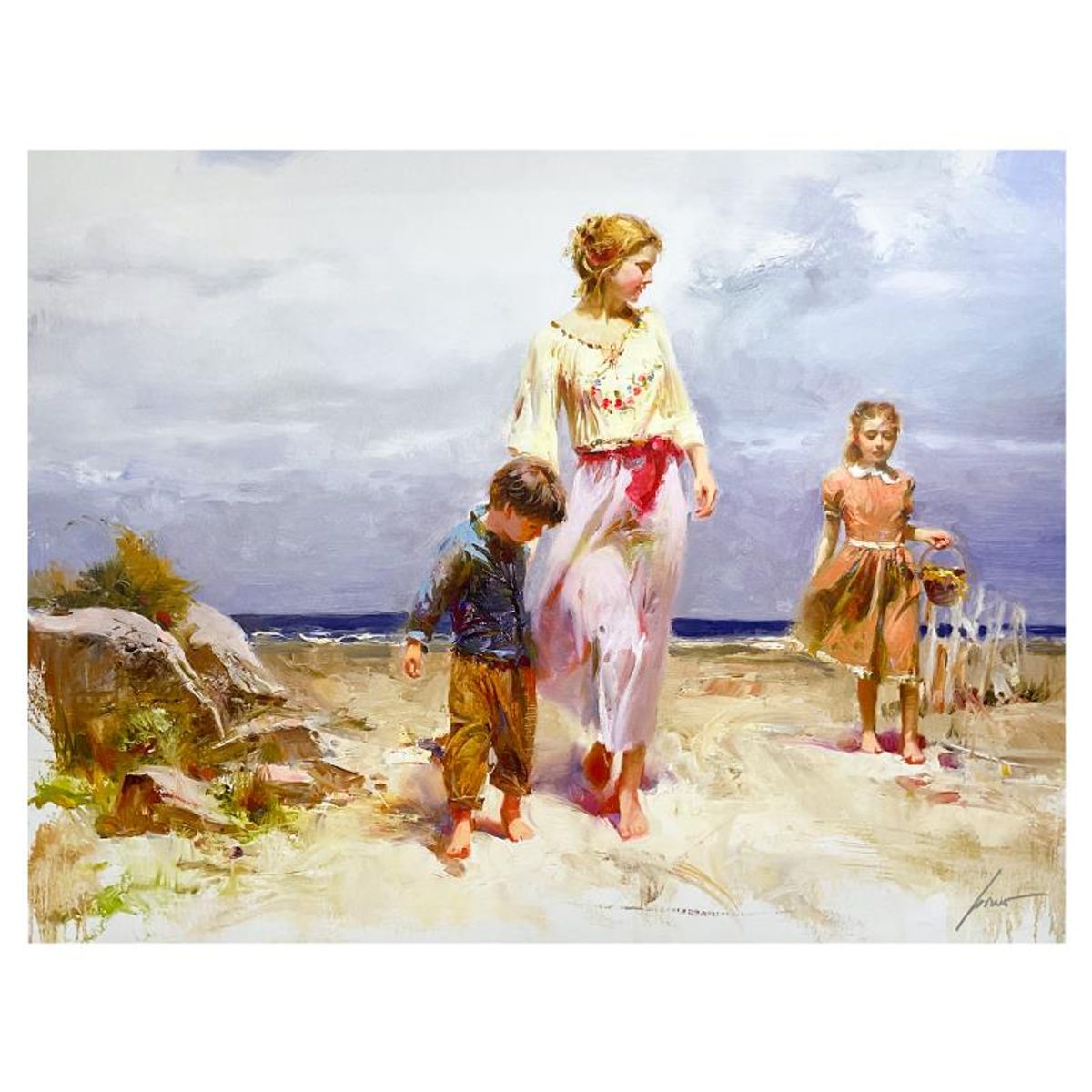 Pino (1939-2010), "Treasured Moments" Limited Edition on Canvas, Numbered and Hand Signed with Certificate of Authenticity.