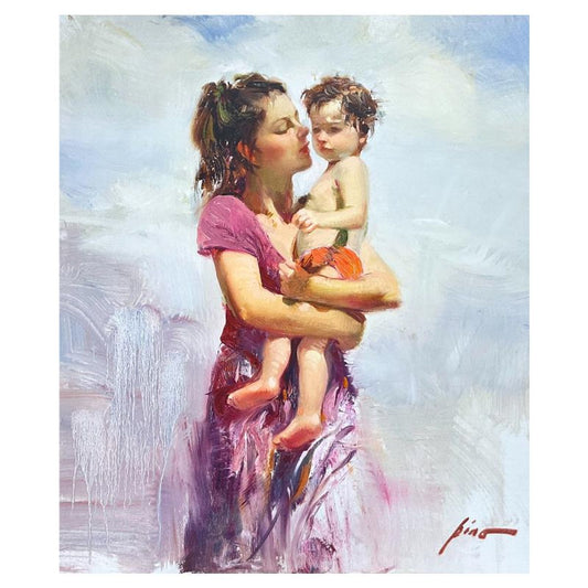 Pino (1939-2010) "Summer Memories" Hand Embellished Limited Edition on Canvas, Numbered and Hand Signed with Certificate of Authenticity.