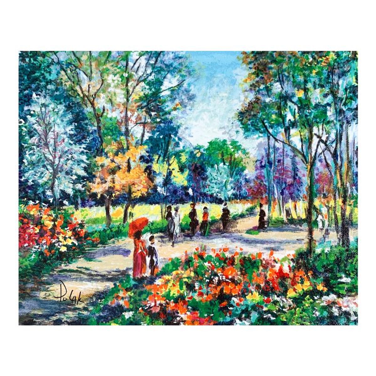 Dimitri Polak (1922-2008), "Red Umbrella" Hand Signed Limited Edition Serigraph on Canvas with Letter of Authenticity.