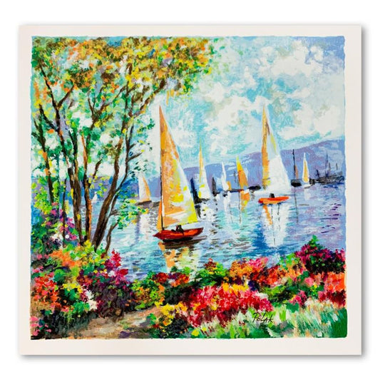 Dimitri Polak (1922-2008), "By the River" Hand Signed Limited Edition Serigraph on Paper with Letter of Authenticity.