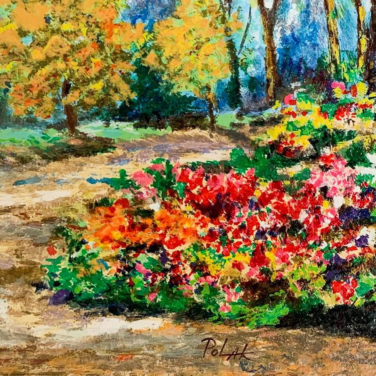 Dimitri Polak (1922-2008), "In the Park" Limited Edition Serigraph, Numbered and Hand Signed with Letter of Authenticity.