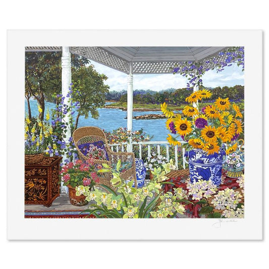 John Powell, "On the Veranda" Limited Edition Printer's Proof Serigraph, Numbered and Hand Signed with Letter of Authenticity.