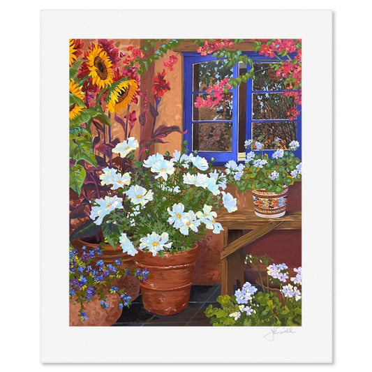 John Powell, "Blue Window" Limited Edition Printer's Proof Serigraph, Numbered and Hand Signed with Letter of Authenticity.