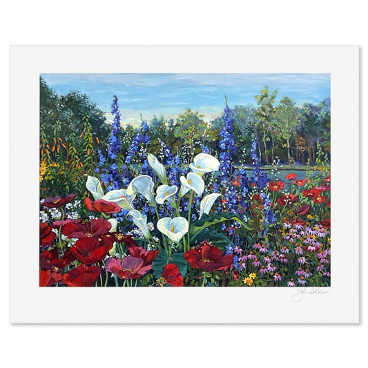 John Powell, "Riverwood Garden" Limited Edition Printer's Proof Serigraph, Numbered and Hand Signed with Letter of Authenticity.