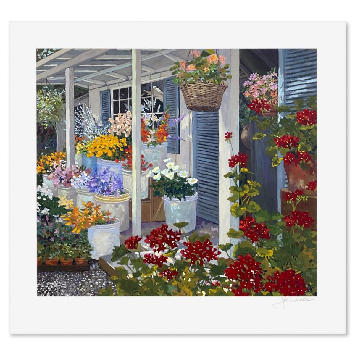 John Powell, "Country Flowers" Limited Edition Printer's Proof Serigraph, Numbered and Hand Signed with Letter of Authenticity.