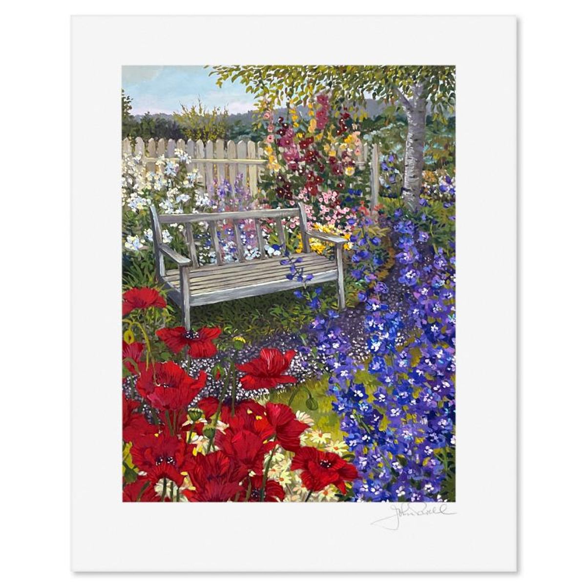 John Powell, "Red Poppies" Limited Edition Printer's Proof Serigraph, Numbered and Hand Signed with Letter of Authenticity.