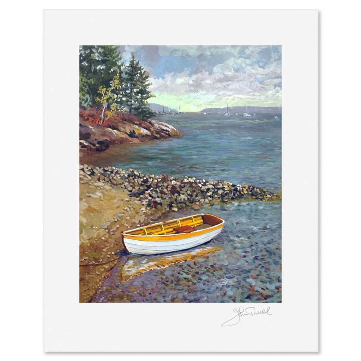 John Powell, "Coastal Shoal" Limited Edition Printer's Proof Serigraph, Numbered and Hand Signed with Letter of Authenticity.