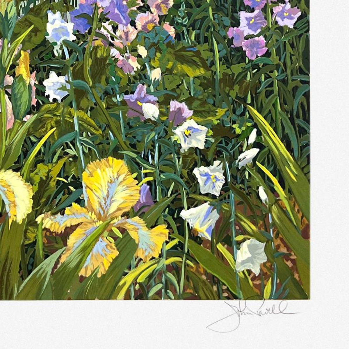 John Powell, "Fox Gloves and Irises" Limited Edition Printer's Proof Serigraph, Numbered and Hand Signed with Letter of Authenticity.