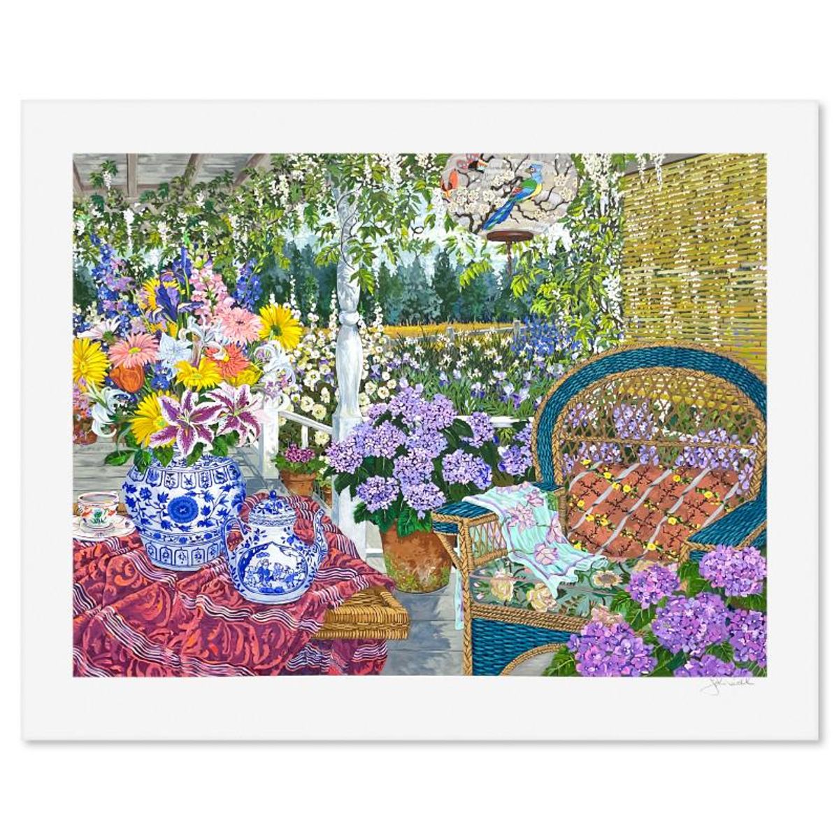 John Powell, "View of the Meadow" Limited Edition Printer's Proof Serigraph, Numbered and Hand Signed with Letter of Authenticity.