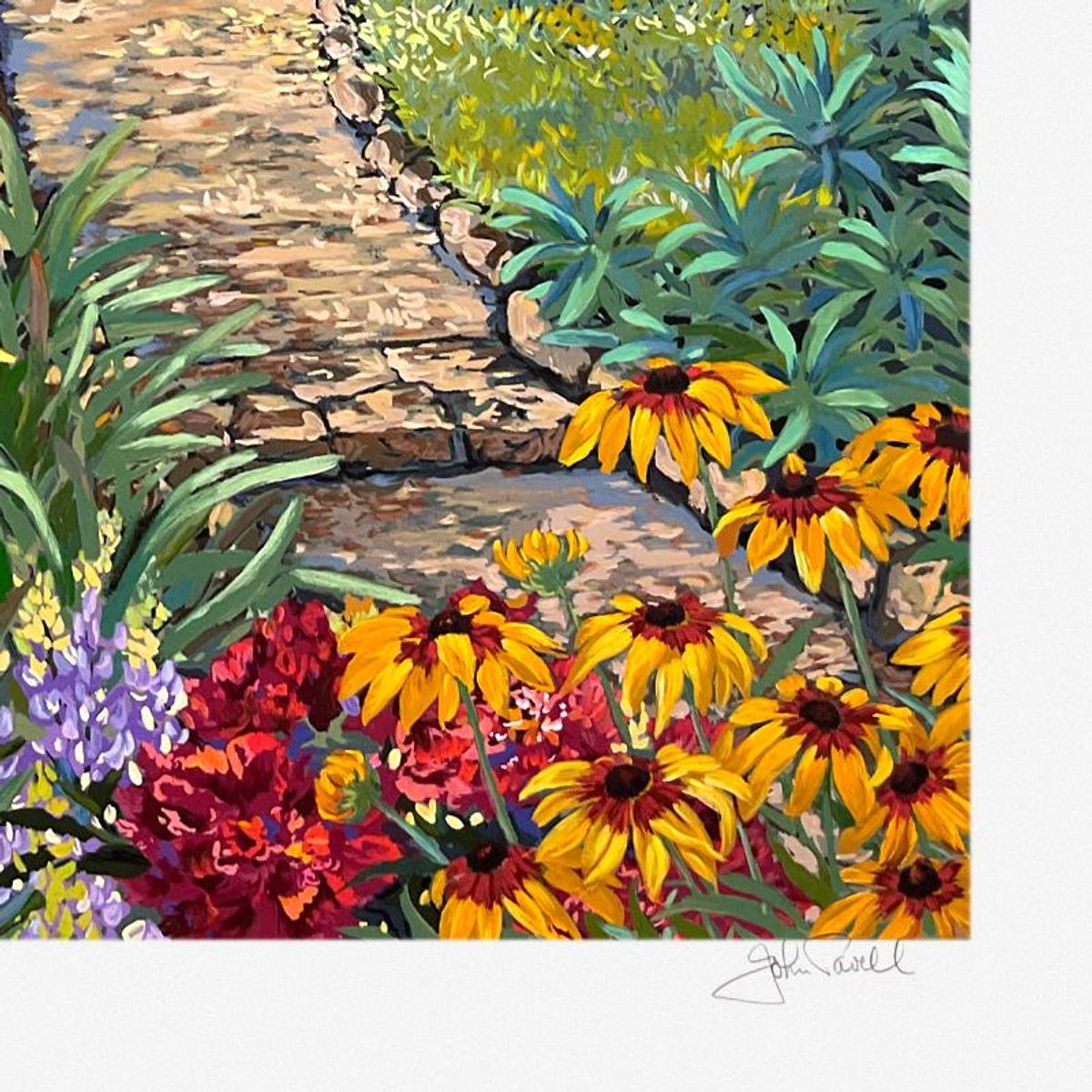 John Powell, "Cobblestone Arbor" Limited Edition Printer's Proof Serigraph, Numbered and Hand Signed with Letter of Authenticity.