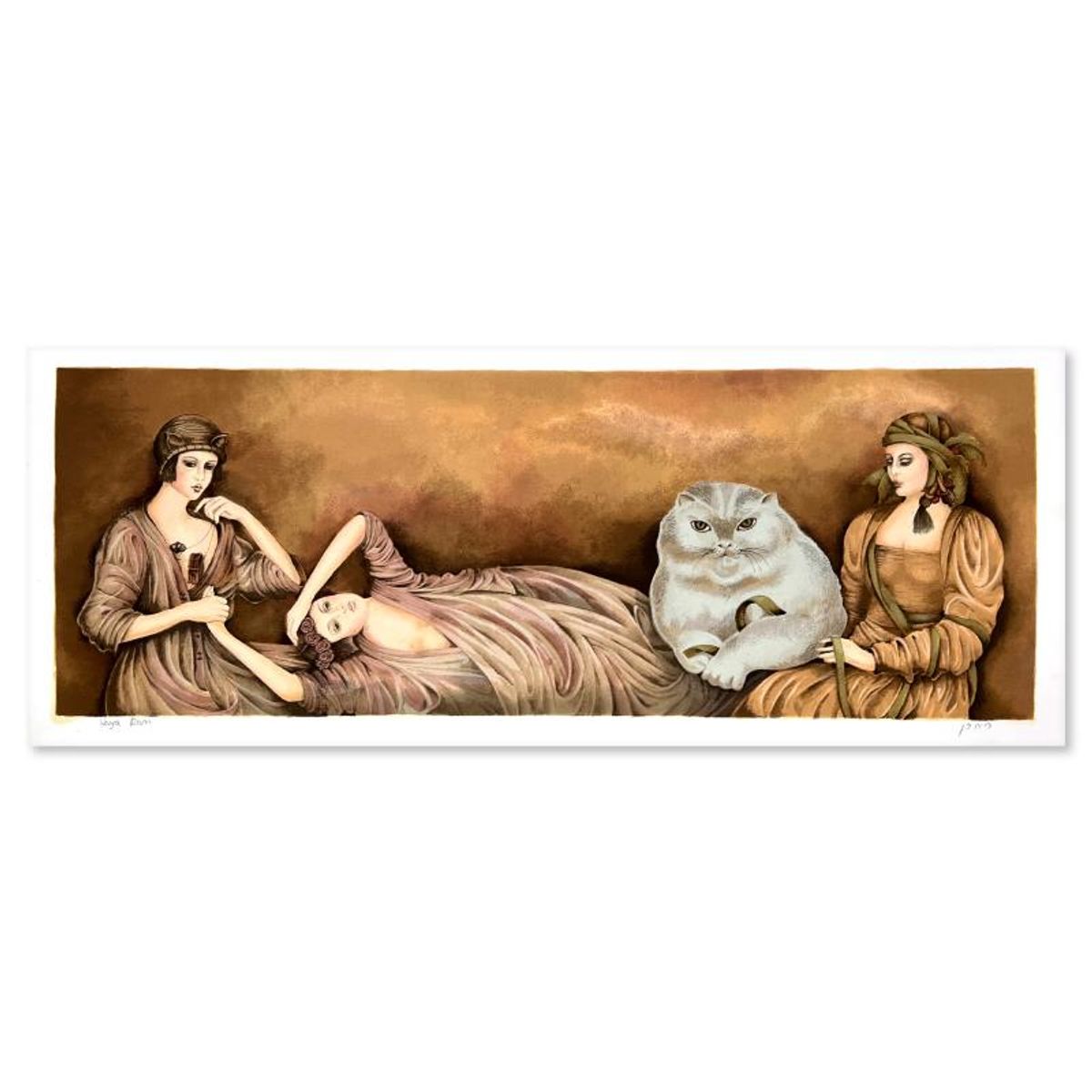 Haya Ran, "The White Cat" Hand Signed, Numbered Limited Edition with Letter of Authenticity.