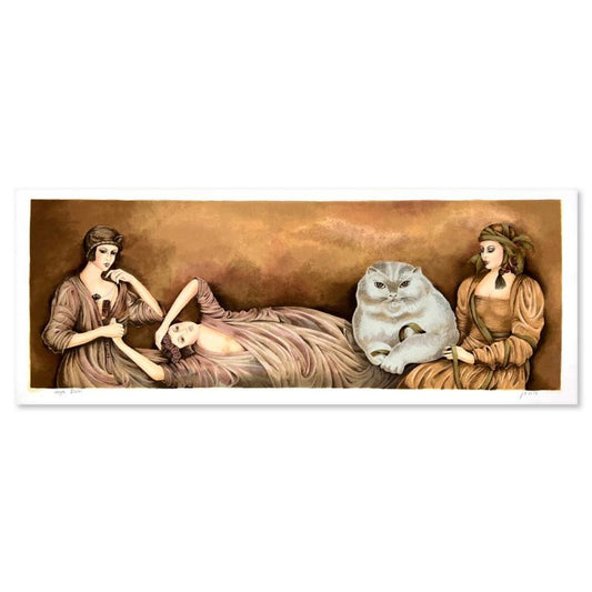 Haya Ran, "The White Cat" Hand Signed, Numbered Limited Edition with Letter of Authenticity.