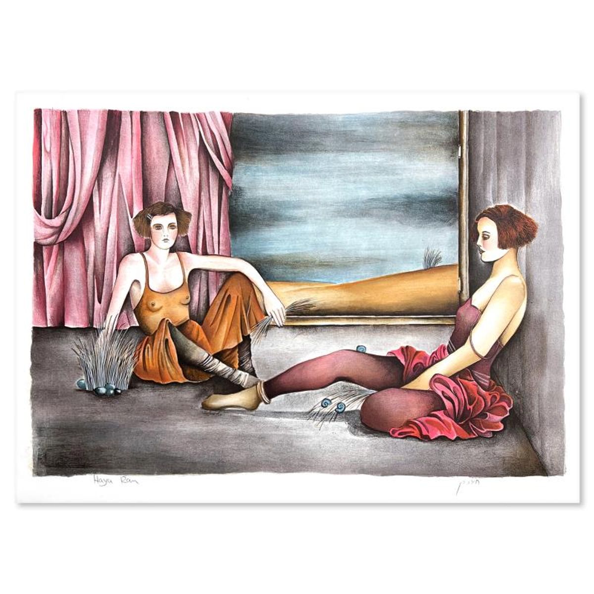 Haya Ran, "Behind the Curtain" Hand Signed, Numbered Limited Edition with Letter of Authenticity.