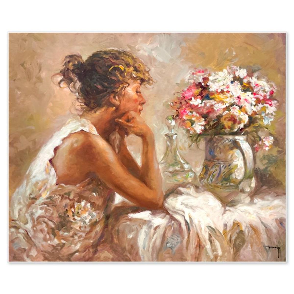 Royo, "Pensativa" Limited Edition Publisher's Proof on Clay-Board (24" x 29"), Numbered and Hand Signed with Letter of Authenticity.