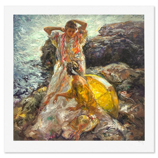 Royo, "Cala En Mallorca" Limited Edition Printer's Proof Serigraph (34" x 34"), Numbered and Hand Signed with Letter of Authenticity.