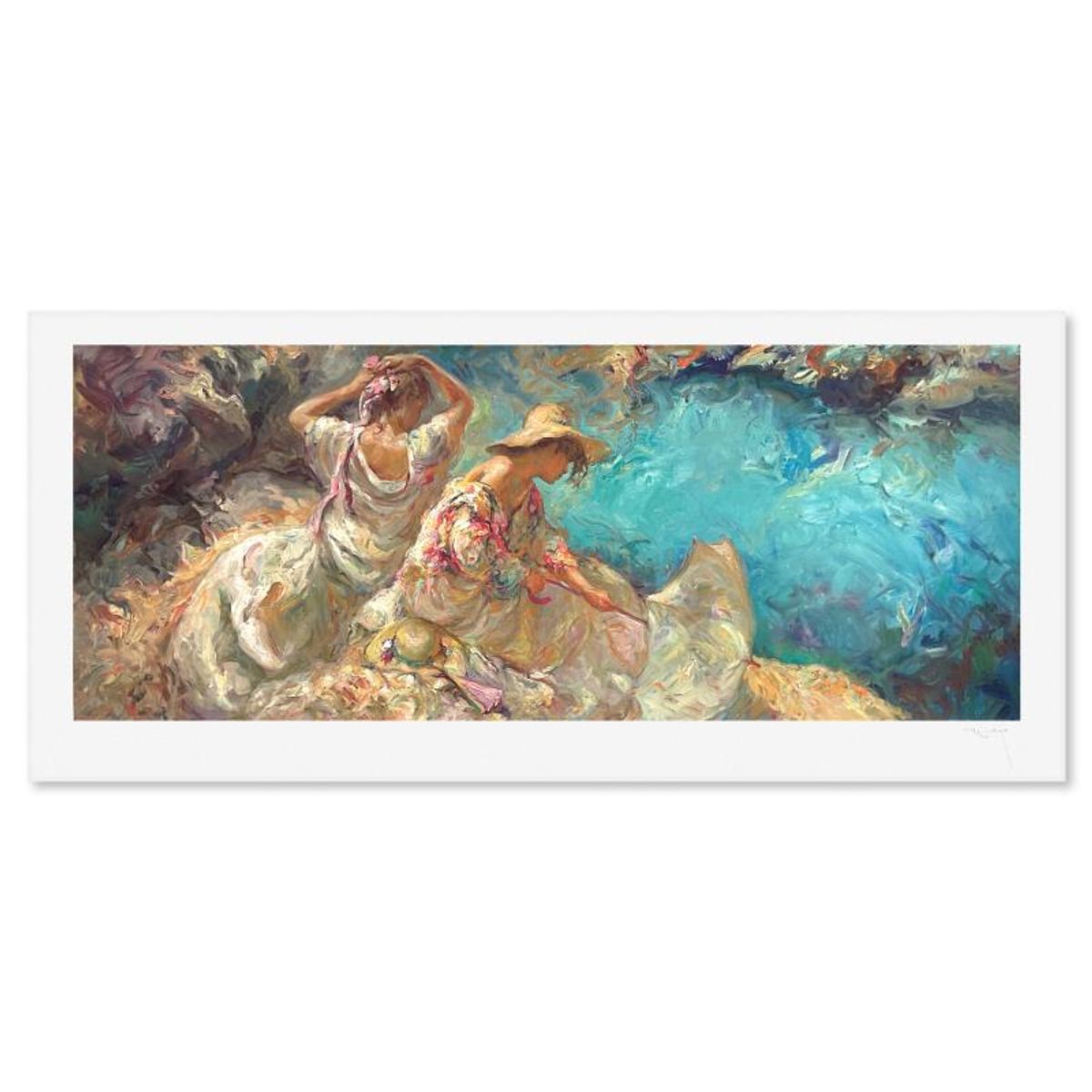 Royo, "Agosto En Mallorca" Limited Edition Printer's Proof Serigraph (18" x 45"), Numbered and Hand Signed with Letter of Authenticity.