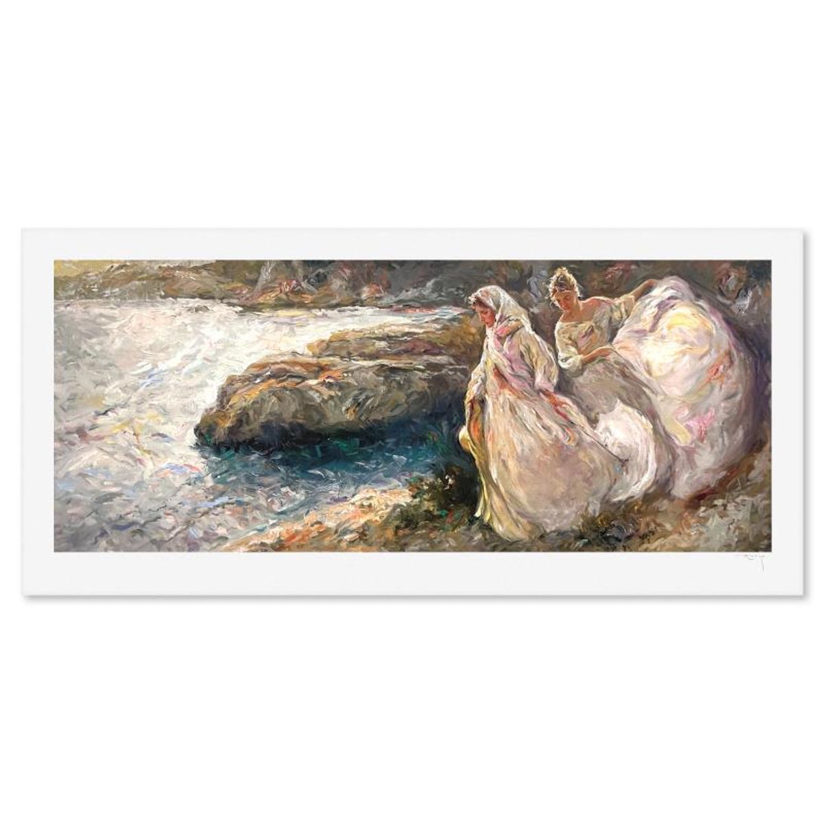 Royo, "Bajando Hacia El Mar" Limited Edition Printer's Proof Serigraph (18" x 44.5"), Numbered and Hand Signed with Letter of Authenticity.