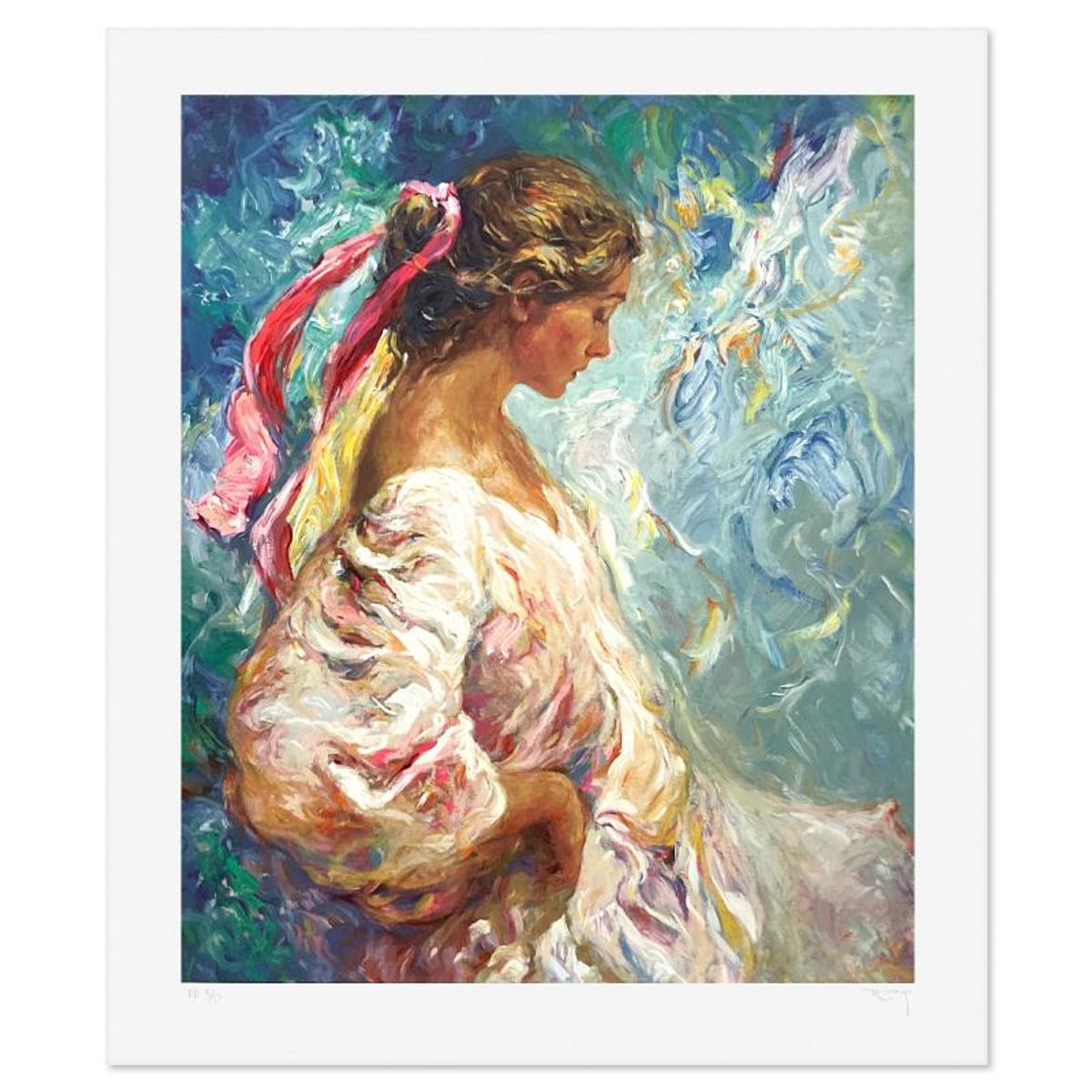 Royo, "Entre Azules" Limited Edition Printer's Proof Serigraph (28.5" x 23.5"), Numbered and Hand Signed with Letter of Authenticity.
