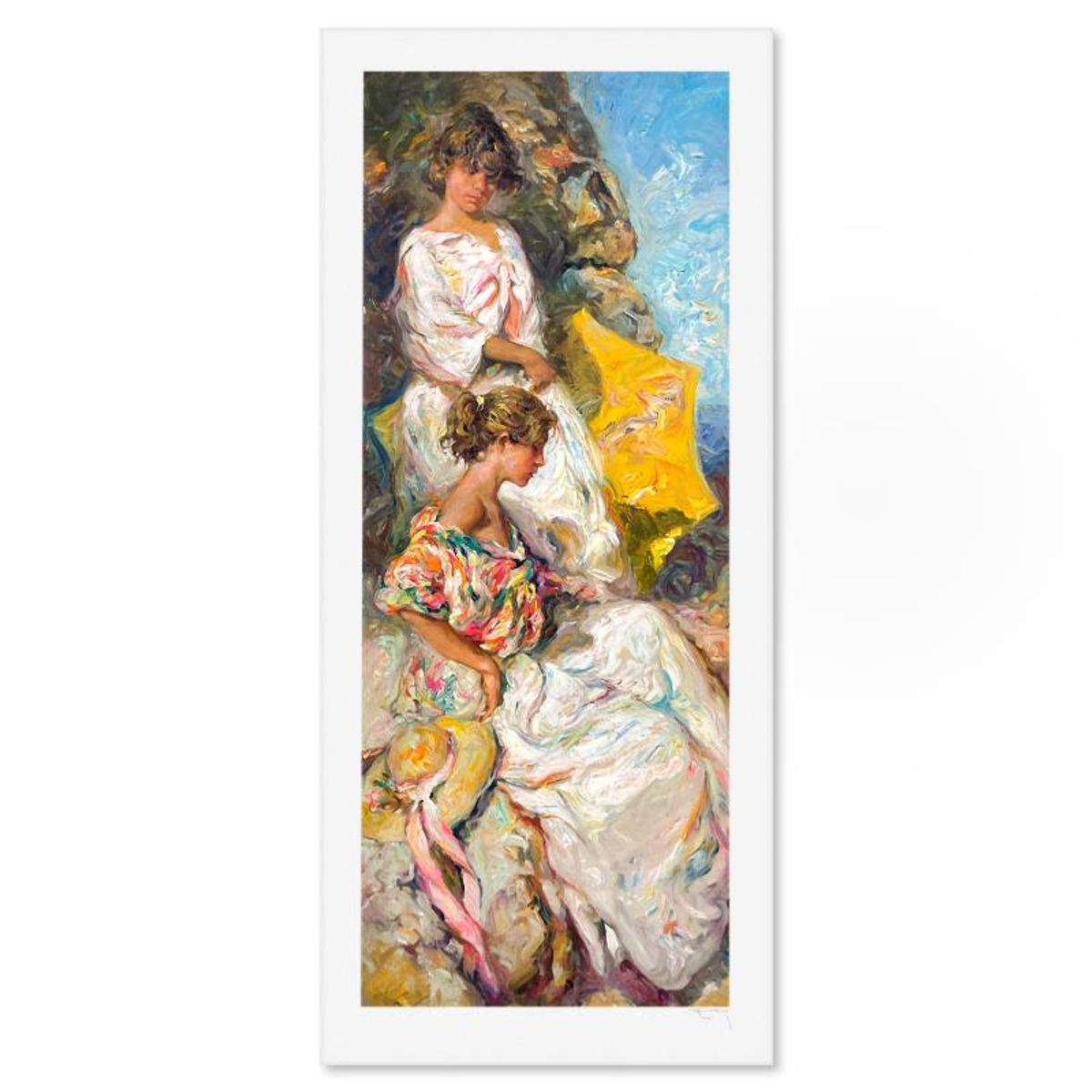 Royo, "Junto al Mar" Hand Signed Serigraph (45" x 18") with Letter of Authenticity.