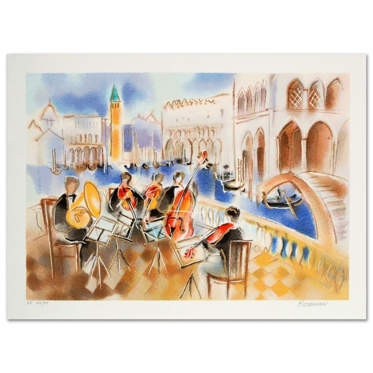 Summer Sonata Limited Edition Serigraph by Michael Rozenvain, Numbered and Hand Signed with Certificate of Authenticity.
