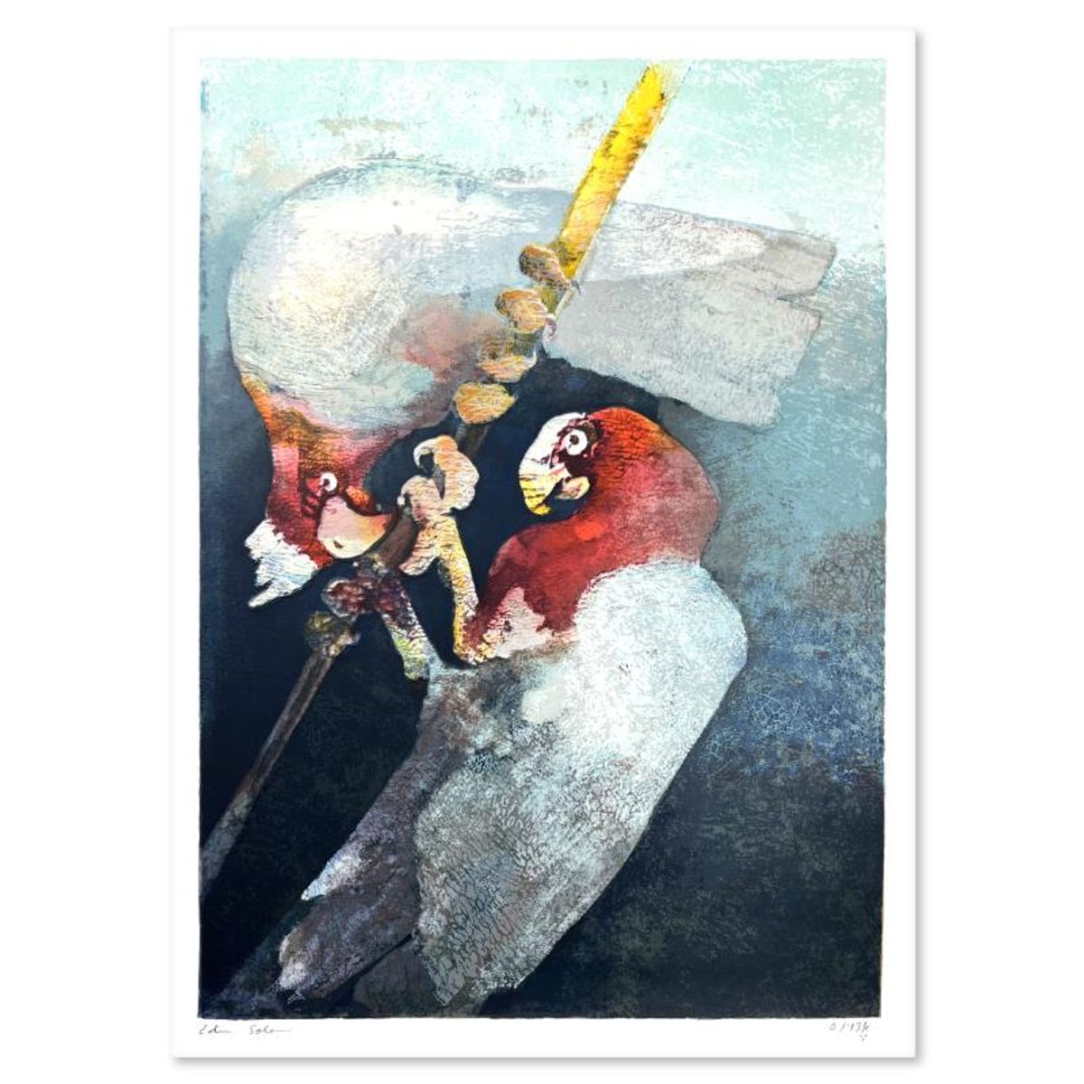 Edwin Salomon (1935-2014), "Parrots" Limited Edition Serigraph, Hand Signed and Numbered; Letter of Authenticity.