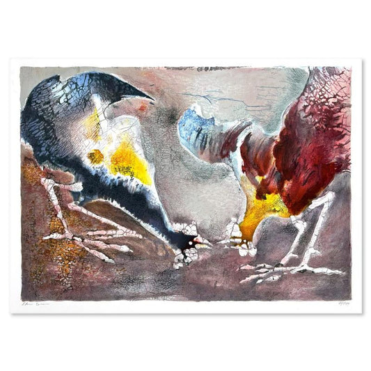 Edwin Salomon (1935-2014), "Two Roosters" Limited Edition Serigraph, Hand Signed and Numbered; Letter of Authenticity.
