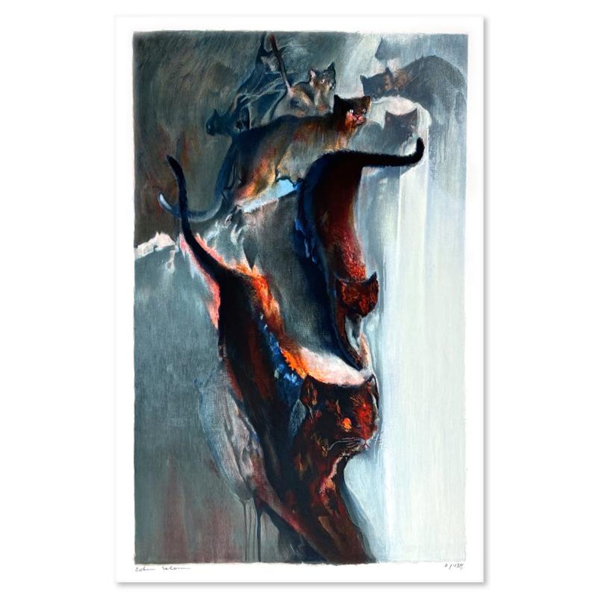 Edwin Salomon (1935-2014), "Cats" Limited Edition Serigraph, Hand Signed and Numbered; Letter of Authenticity.