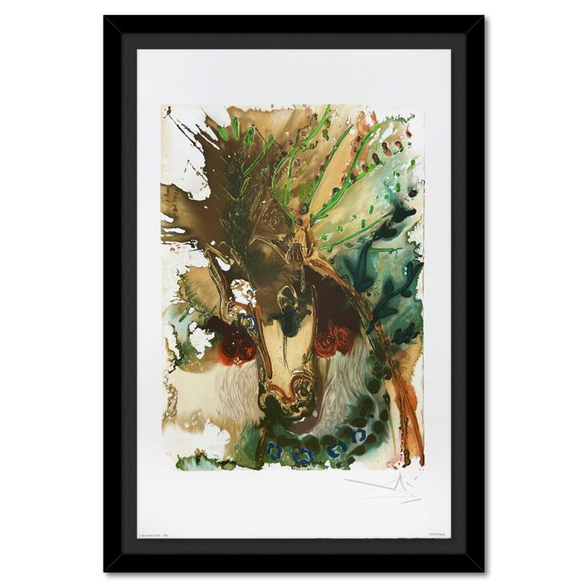Salvador Dali (1904-1989), "Bucephale" Framed Limited Edition Lithograph (1983), Plate Signed with Certificate of Authenticity.