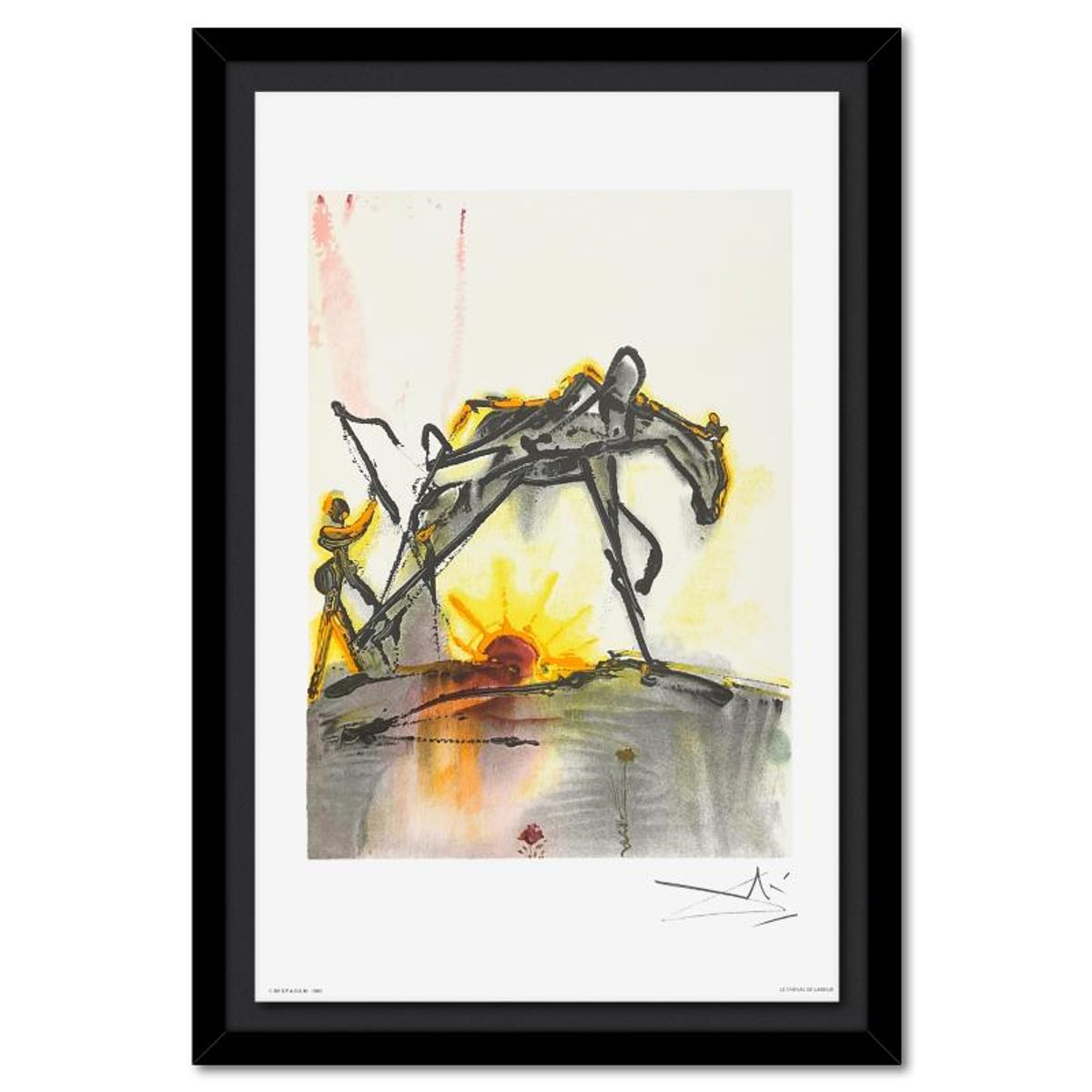 Salvador Dali (1904-1989), "Le Cheval de Labeur (The Horse of Labor)" Framed Limited Edition Lithograph (1983), Plate Signed with Certificate of Authenticity.
