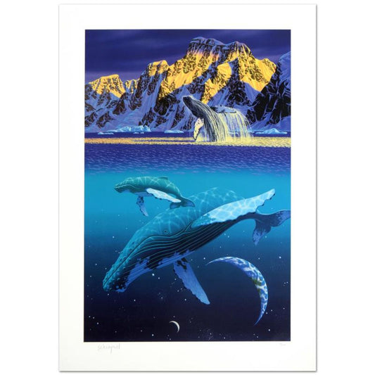 William Schimmel, "The Humpback's World" Limited Edition Serigraph, Numbered and Hand Signed with Certificate of Authenticity.