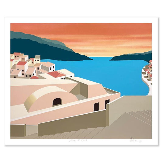 William Schlesinger (1915-2011), "Village at Dusk" Limited Edition Serigraph, Numbered and Hand Signed with Letter of Authenticity
