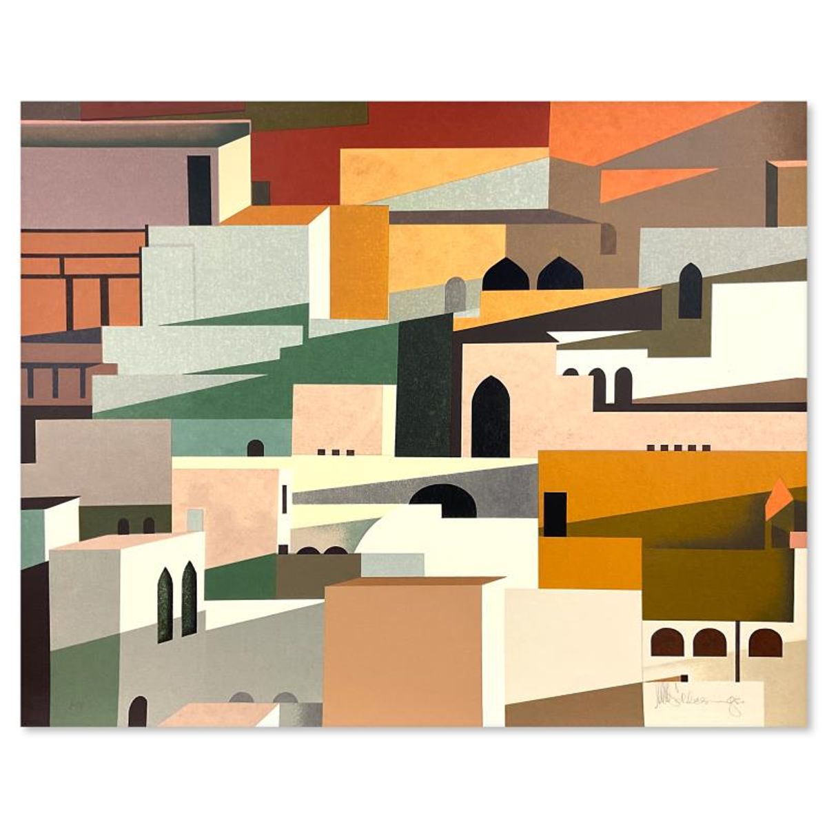 William Schlesinger (1915-2011), "Kaleidoscope (Diptych)" Limited Edition Serigraph, Numbered and Hand Signed with Letter of Authenticity