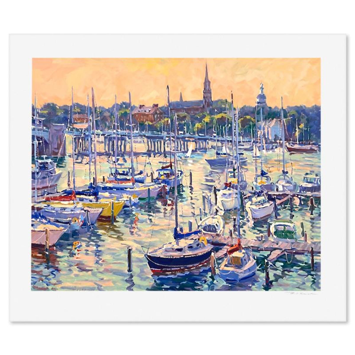 Bill Schmidt, "Annapolis Sunset" Limited Edition Printer's Proof Serigraph, Numbered and Hand Signed with Letter of Authenticity