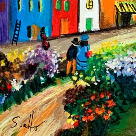 Shlomo Alter (1936-2021), "The Village" Hand Signed Limited Edition Serigraph on Paper with Letter of Authenticity.