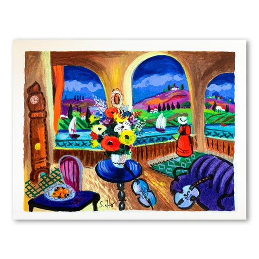 Shlomo Alter (1936-2021), "Spanish Guitar" Hand Signed Limited Edition Serigraph on Paper with Letter of Authenticity.