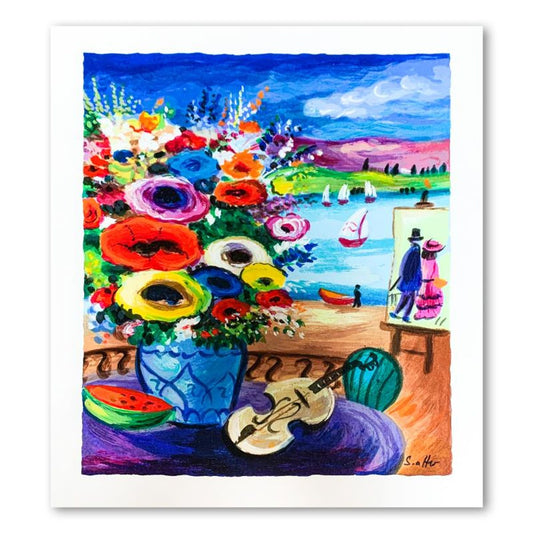 Shlomo Alter (1936-2021), "Still Life" Hand Signed Limited Edition Serigraph on Paper with Letter of Authenticity.