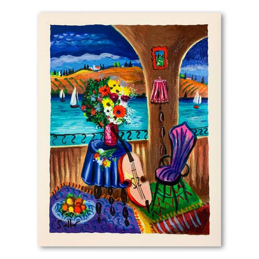 Shlomo Alter (1936-2021), "Spanish Guitar" Hand Signed Limited Edition Serigraph on Paper with Letter of Authenticity.
