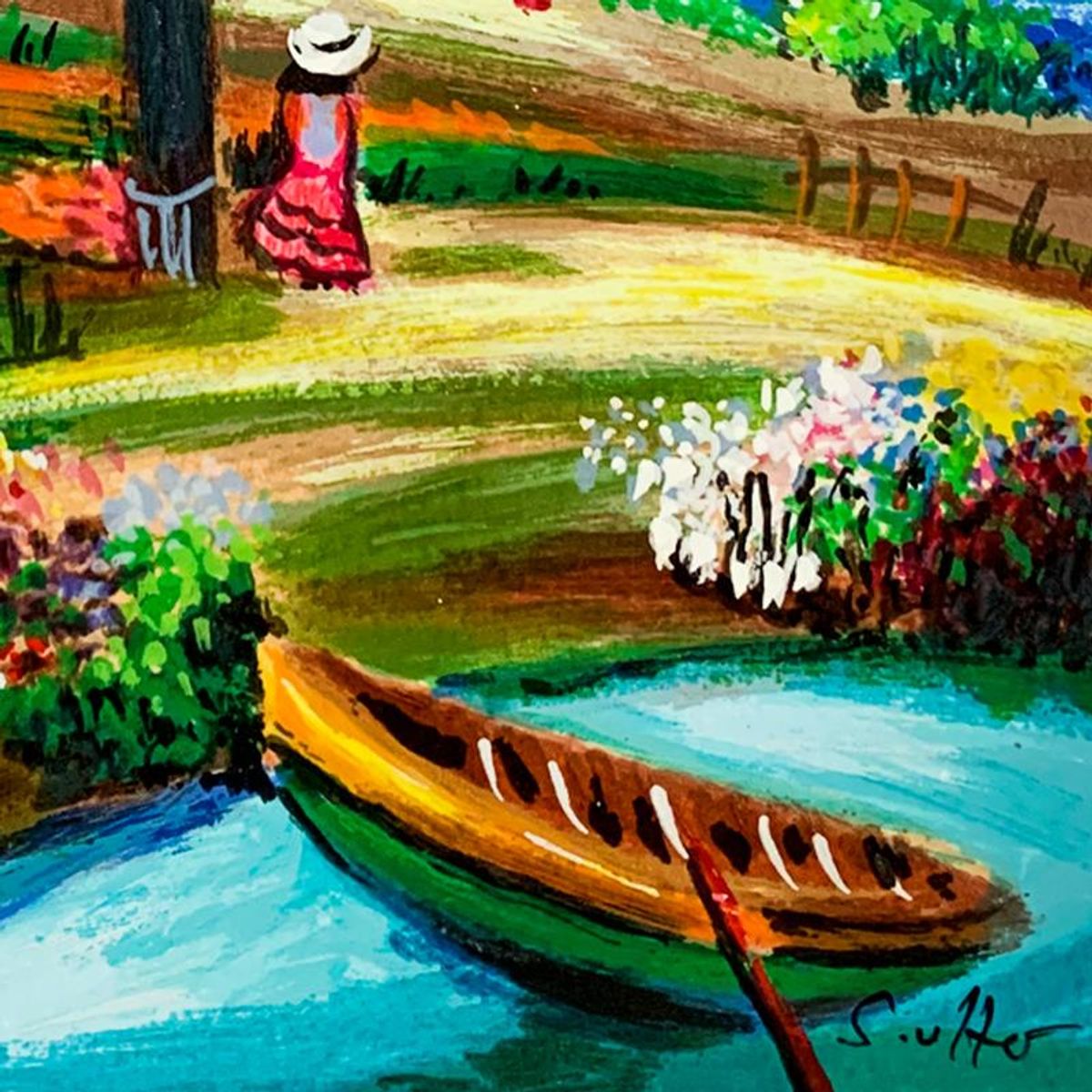 Shlomo Alter (1936-2021), "Afternoon Stroll" Hand Signed Limited Edition Serigraph on Paper with Letter of Authenticity.