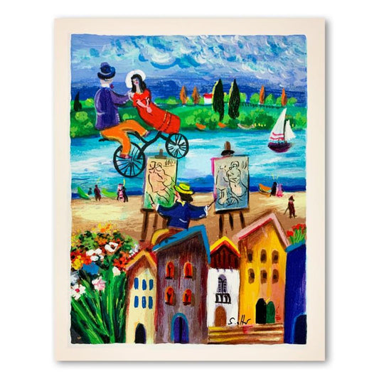 Shlomo Alter (1936-2021), "The Lovers" Hand Signed Limited Edition Serigraph on Paper with Letter of Authenticity.
