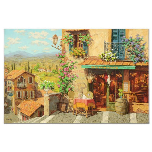Viktor Shvaiko, "San Trovaro Taverna" Hand Embellished Limited Edition on Canvas, Numbered and Hand Signed with Letter of Authenticity.