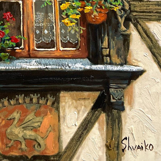 Viktor Shvaiko, "Windows of France" Hand Embellished Limited Edition Printer's Proof on Canvas, Numbered and Hand Signed with Letter of Authenticity.