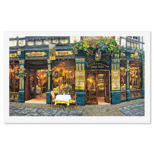 Viktor Shvaiko, "London for Two (White)" Limited Edition Printer's Proof Serigraph (30" x 50"), Numbered and Hand Signed with Letter of Authenticity.