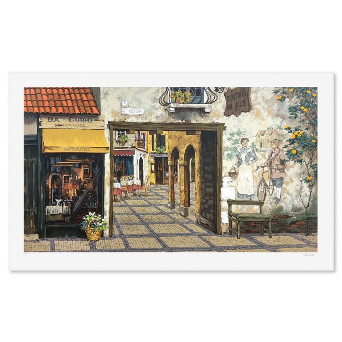 Viktor Shvaiko, "Via Leccosa (White)" Limited Edition Printer's Proof Serigraph (26" x 46"), Numbered and Hand Signed with Letter of Authenticity.