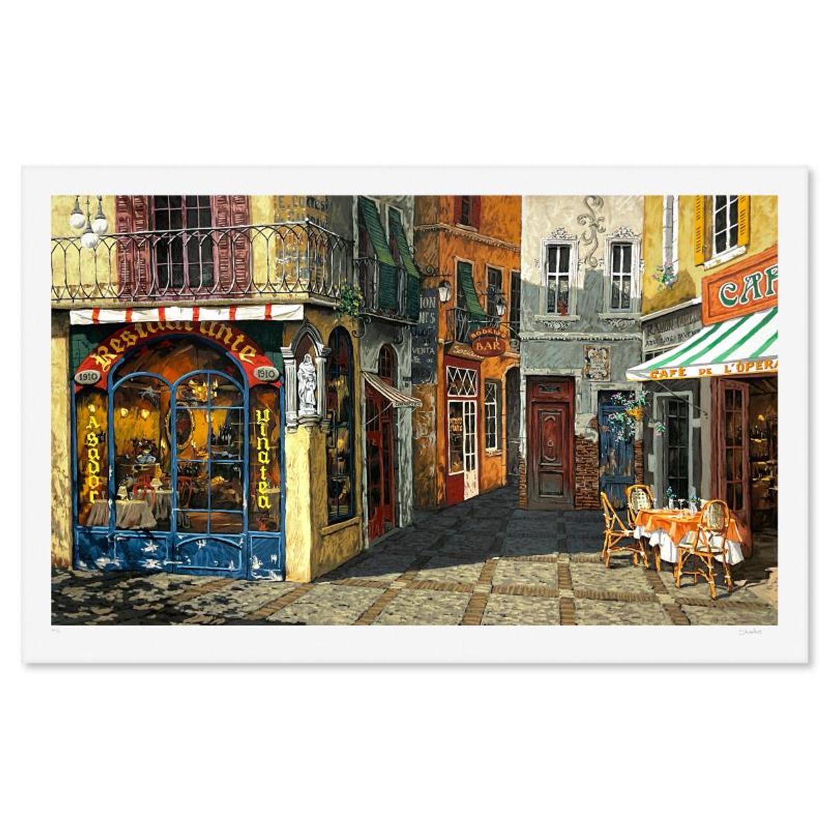 Viktor Shvaiko, "Plaza Del Correo Vejo (White)" Limited Edition Printer's Proof Serigraph (30" x 50"), Numbered and Hand Signed with Letter of Authenticity.