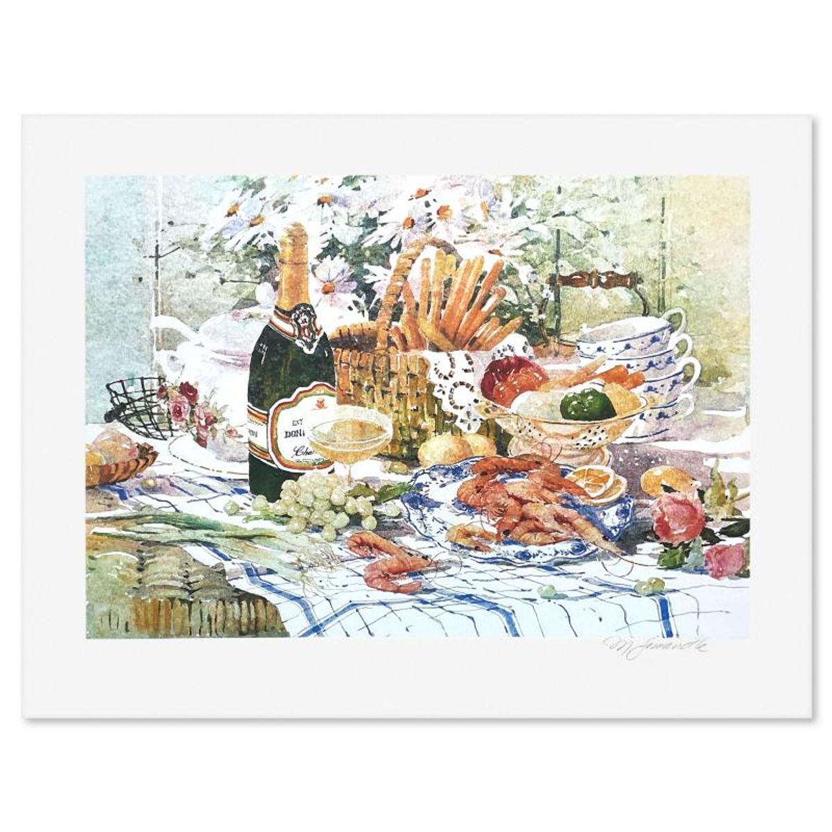 Marilyn Simandle, "Late Brunch" Limited Edition Printers Proof, Numbered and Hand Signed with Letter of Authenticity