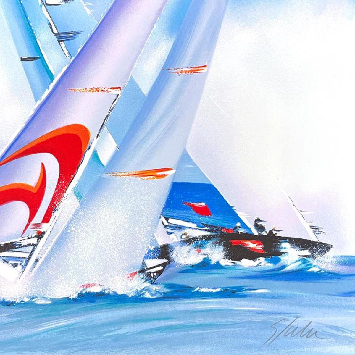 Victor Spahn, "America's Cup - Alinghi" hand signed limited edition lithograph with Certificate of Authenticity.