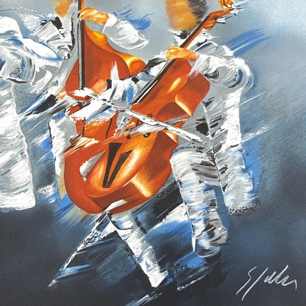Victor Spahn, "Cellists Trio" hand signed limited edition lithograph with Certificate of Authenticity.